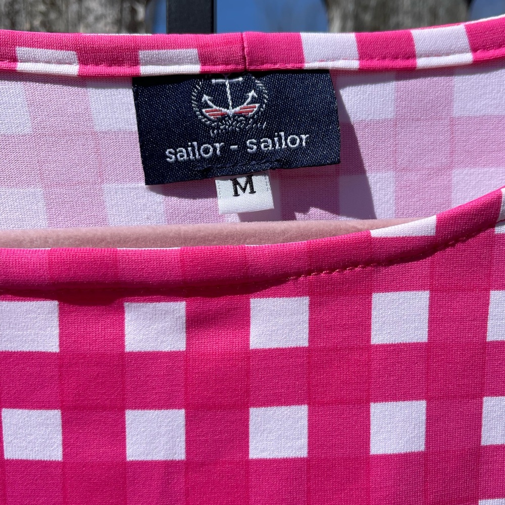 Sailor Sailor Pink Gingham Spring Easter Preppy Dress Sz Medium - Picture 4 of 4